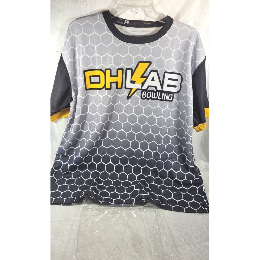DH Lab Honeycomb Fade Bowling Jersey - Black/Yellow/Gray - Size Large